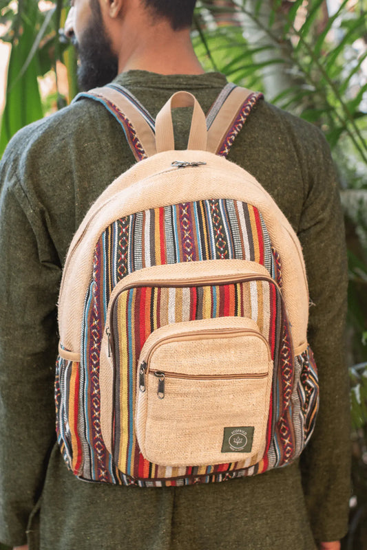 Large Himalayan Hemp Backpack | Boho Backpack
