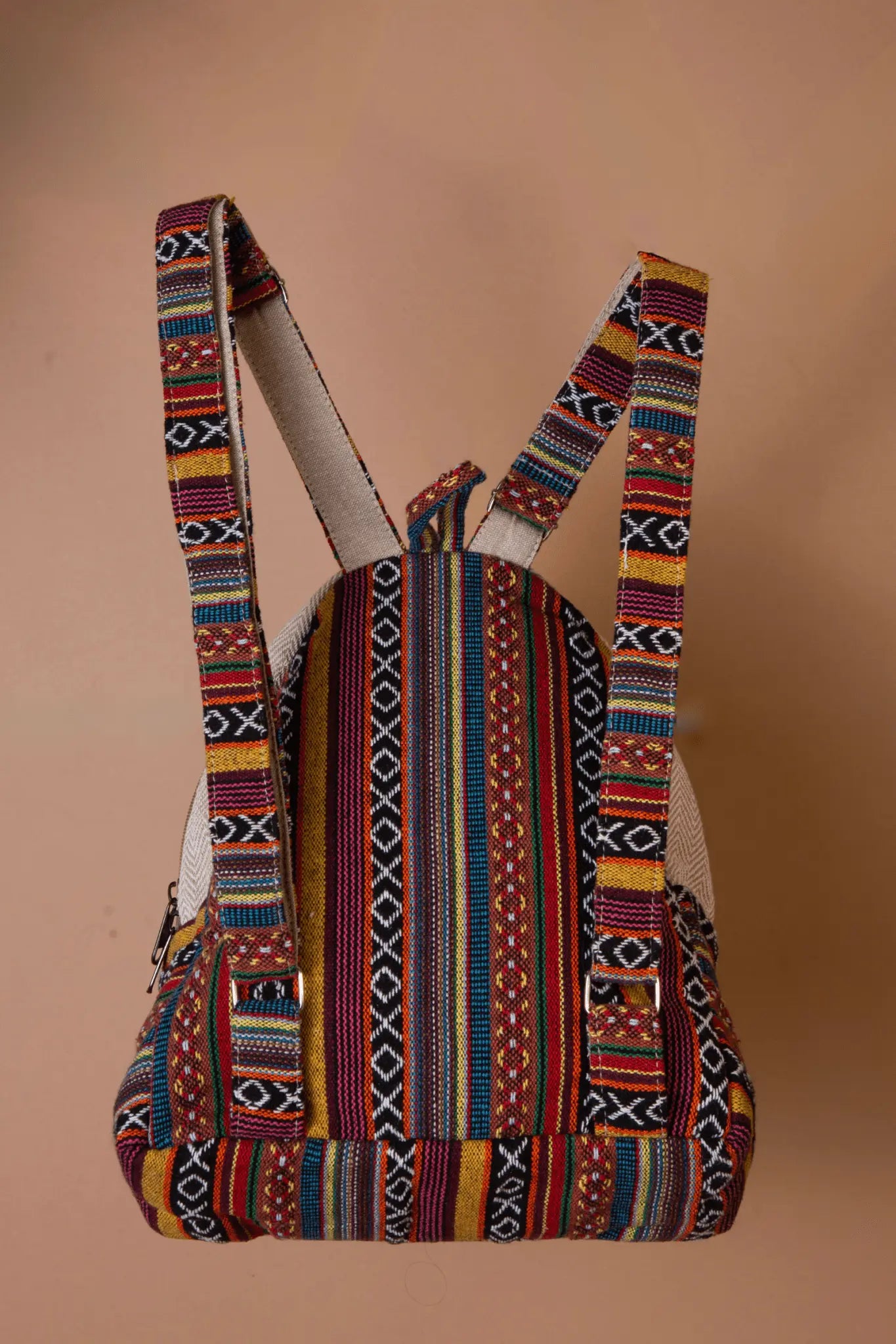 mini hemp backpack | boho bags | hemp bags | mini mochila backside