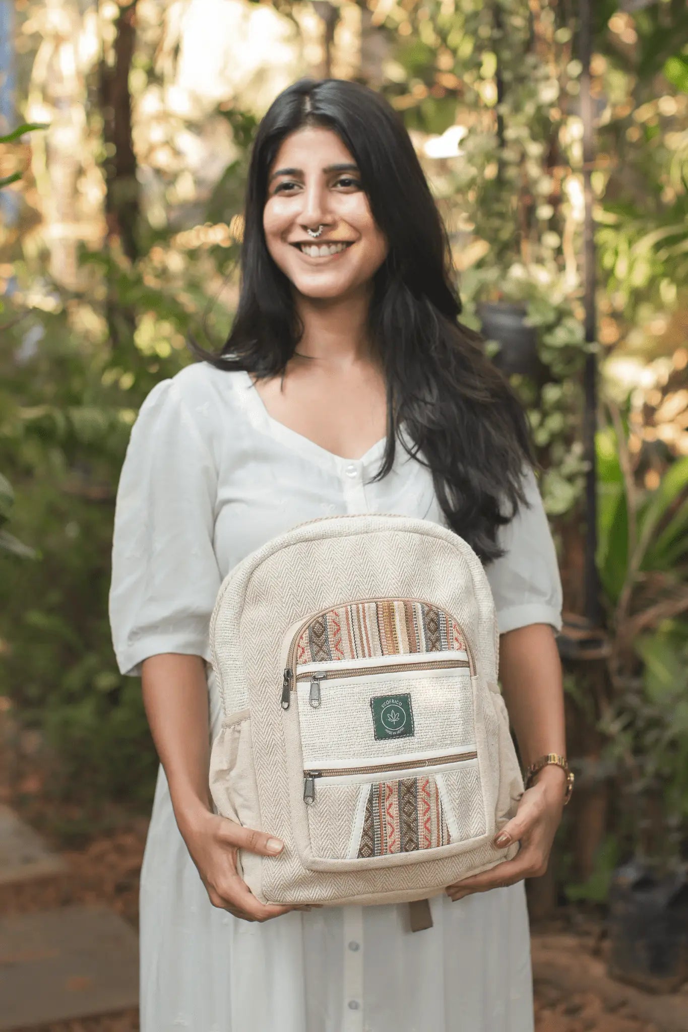 Small Hemp Backpack EcoFrico Stylish Sustainable Choice Ecofrico